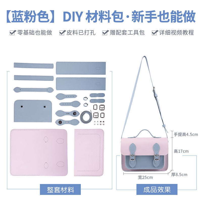 Handmade DIY Cambridge Satchel Fashion Bag Pink Blue Cambridge