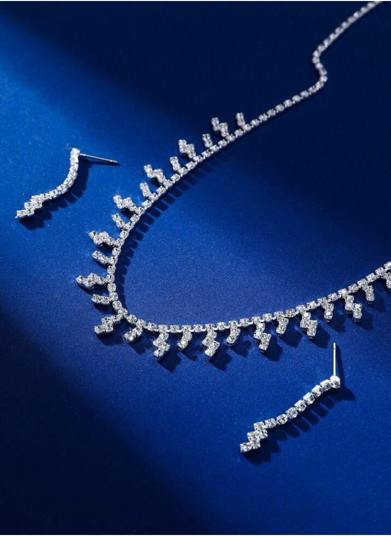 JewelryPalace Amazing Trendy Women's Zirconia Necklace And Earrings Jewellery Set  - Image 2