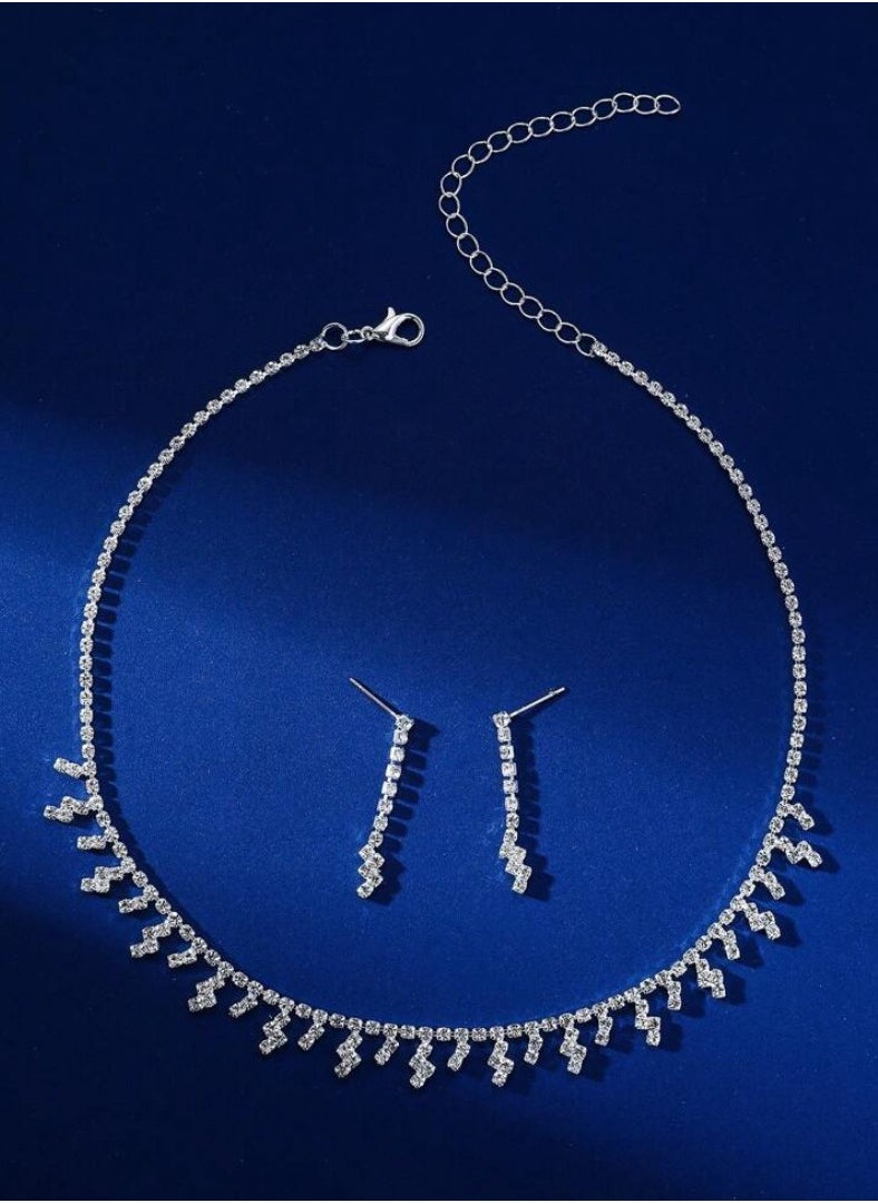 JewelryPalace Amazing Trendy Women's Zirconia Necklace And Earrings Jewellery Set  - Image 3