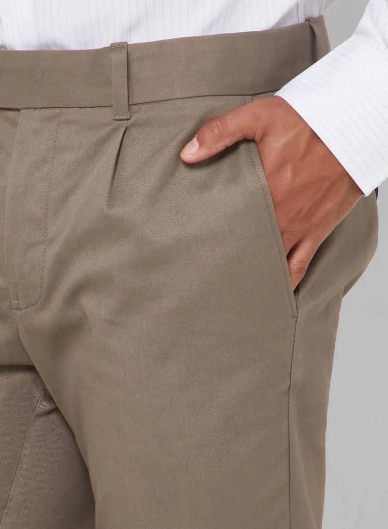 Mango Man Pleated Slim Fit Pants