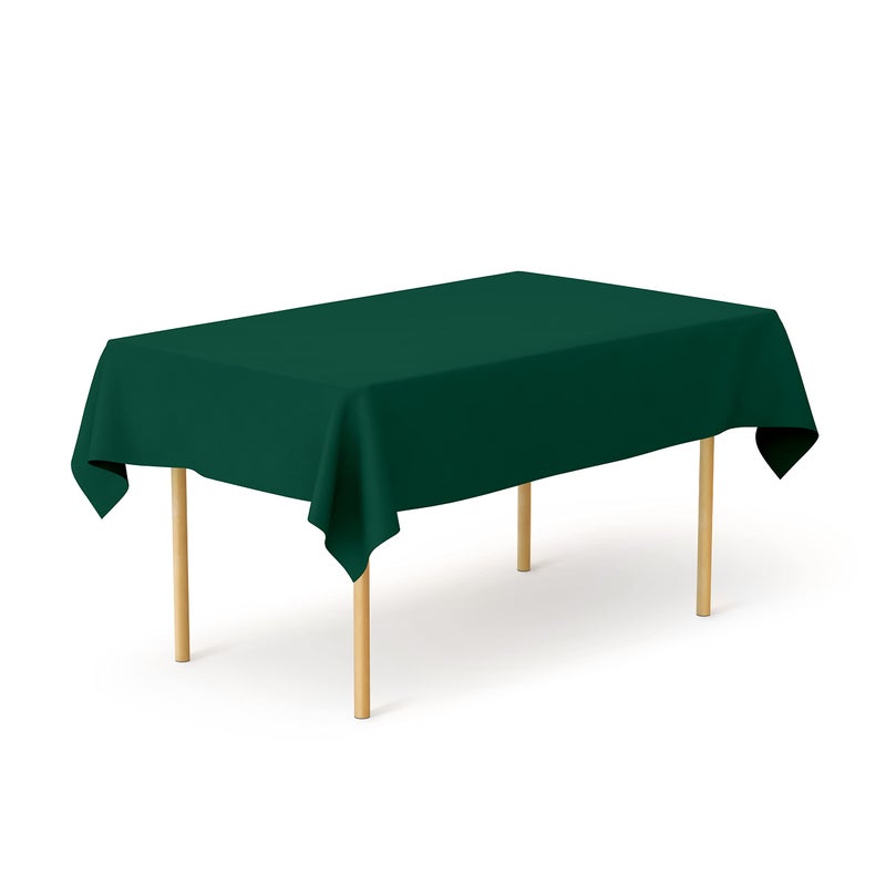 Pomp Hunter Green 60 "" x 102 "" بوصة متميزة بوليستر مائدة المائدة | تجاعيد + وصمة عار مقاومة النسيج سهلة العناية | يناسب طاولة مستطيل 6 قدم