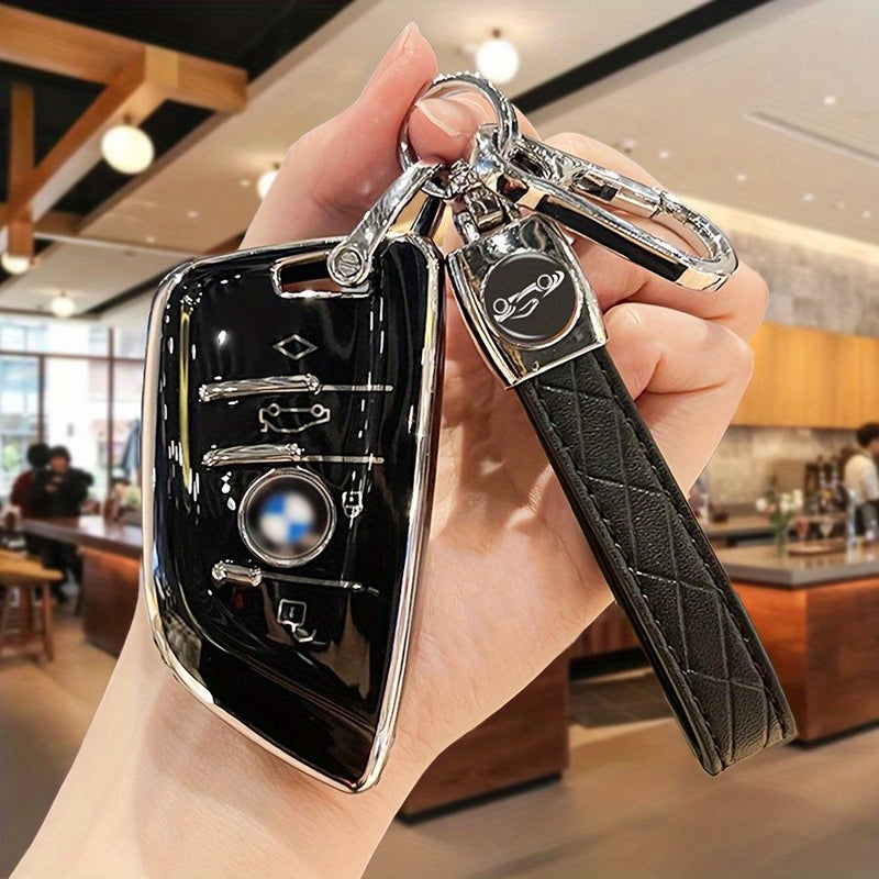 علبة مفاتيح سيارات سوداء وفضية لـ BMW 2 3 5 6 7 Series X1 X5 X6 متينة - Image 1