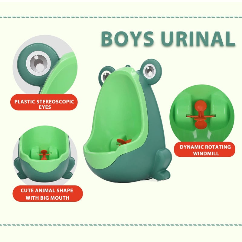Children S Funny Aiming Training Urinal For Boys Plastic Cartoon Animal Shape Potty Trainer Color Green - Image 5