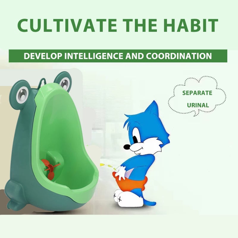 Children S Funny Aiming Training Urinal For Boys Plastic Cartoon Animal Shape Potty Trainer Color Green - Image 4