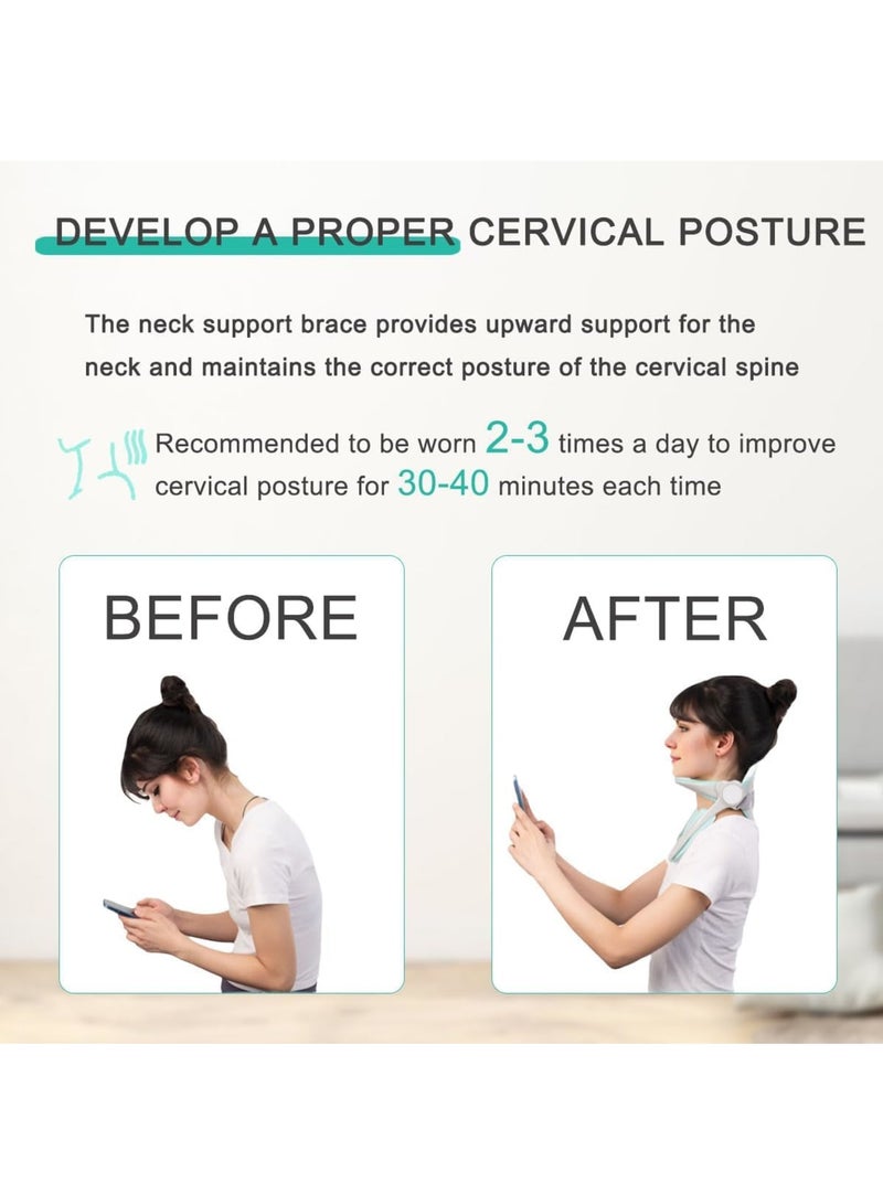 360°Adjustable Neck Brace, Neck Traction Device for Posture Correction, Soft Foam Wraps Support, Neck Stretcher Neck Decompression Devices for Forward Head Posture Correction - Image 5