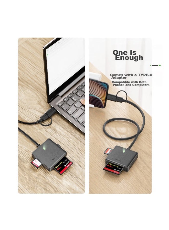 llano Card Reader, Multi-in Sd Card Reader, Supports Sd/tf/cf/ms Cards, Compatible With Cameras And Phones, Usb 3.0 Multi-functional Type-c Card Reader With Multiple Card Slots - Image 2