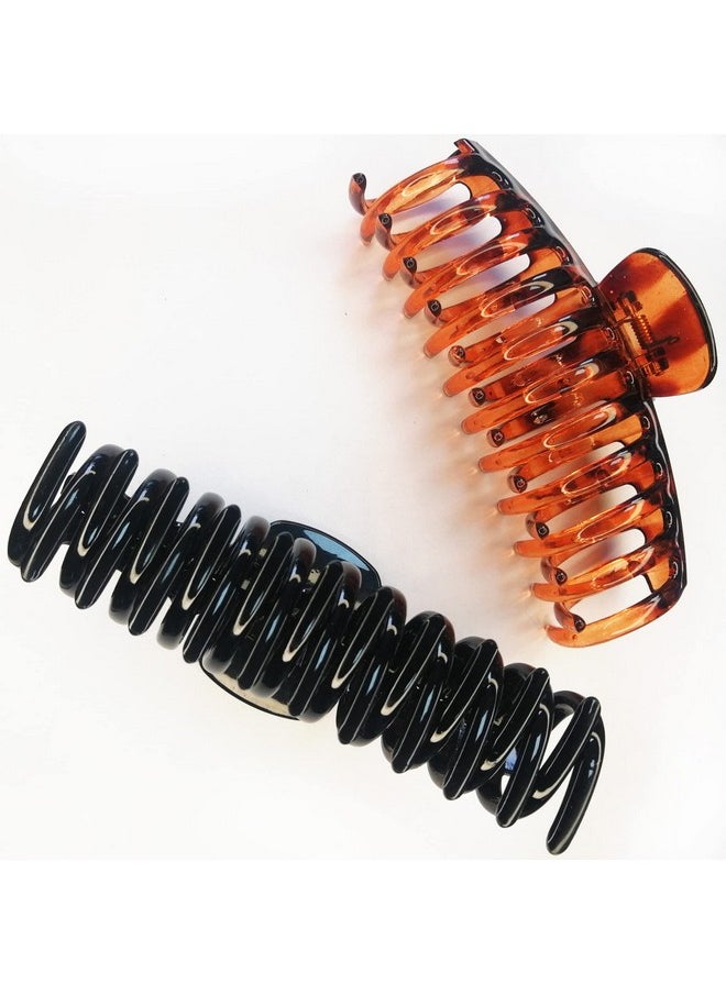 ACCGLORY Accglory 5.5 Inches Extra Large Hair Clips for Long Thick Hair Women’s Jumbo Hair Claw Clips 2 Counts in Set Hair Accessories (Leopard and black)  - Image 5