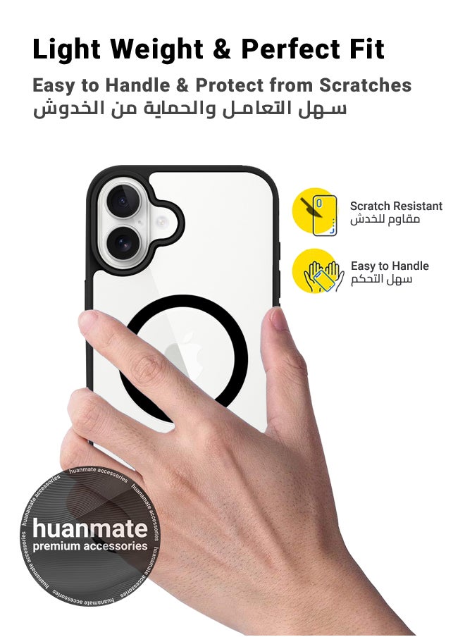 huanmate - 2 in 1 Apple iPhone 16 Magsafe Protection Pack - Ultra Clear Shockproof Case & Anti-Peeping Privacy Glass Screen Protector, All-Round Defense with High Transparency & Easy Installation - Image 1
