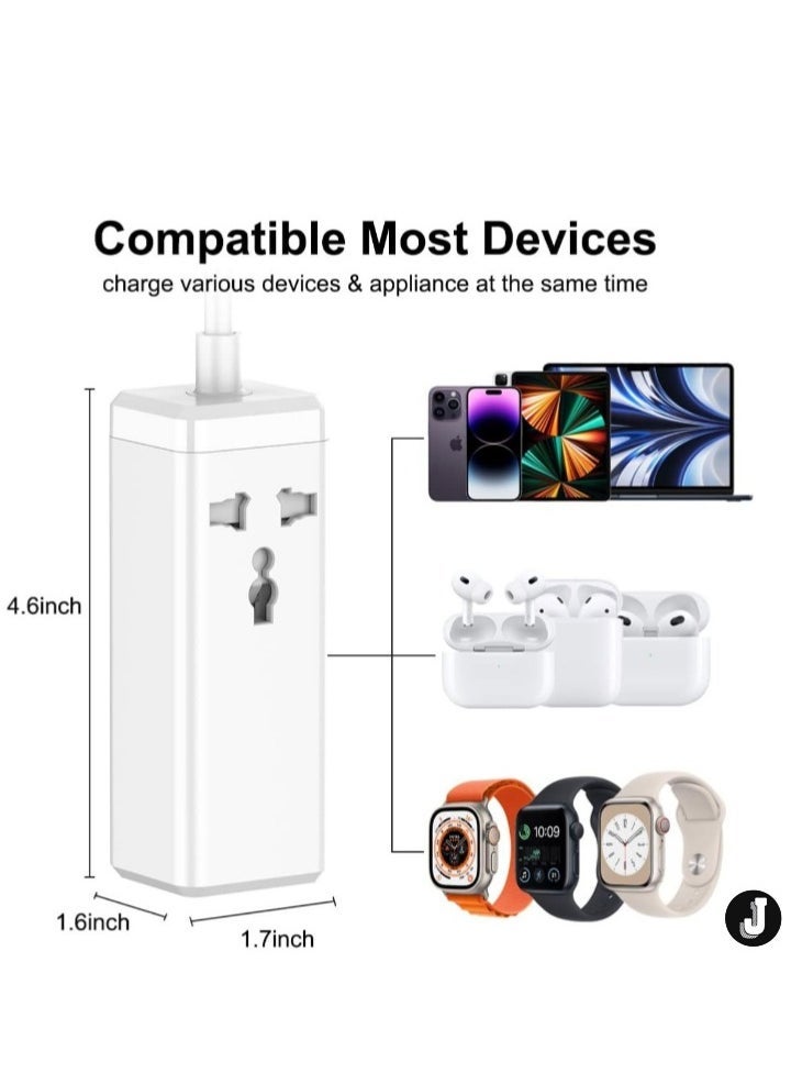 JAJEEK "NEW 10-Way Power Extension Cord Surge Protector Strip – Includes USB-A & USB-C Ports for Versatile Charging"  - Image 2