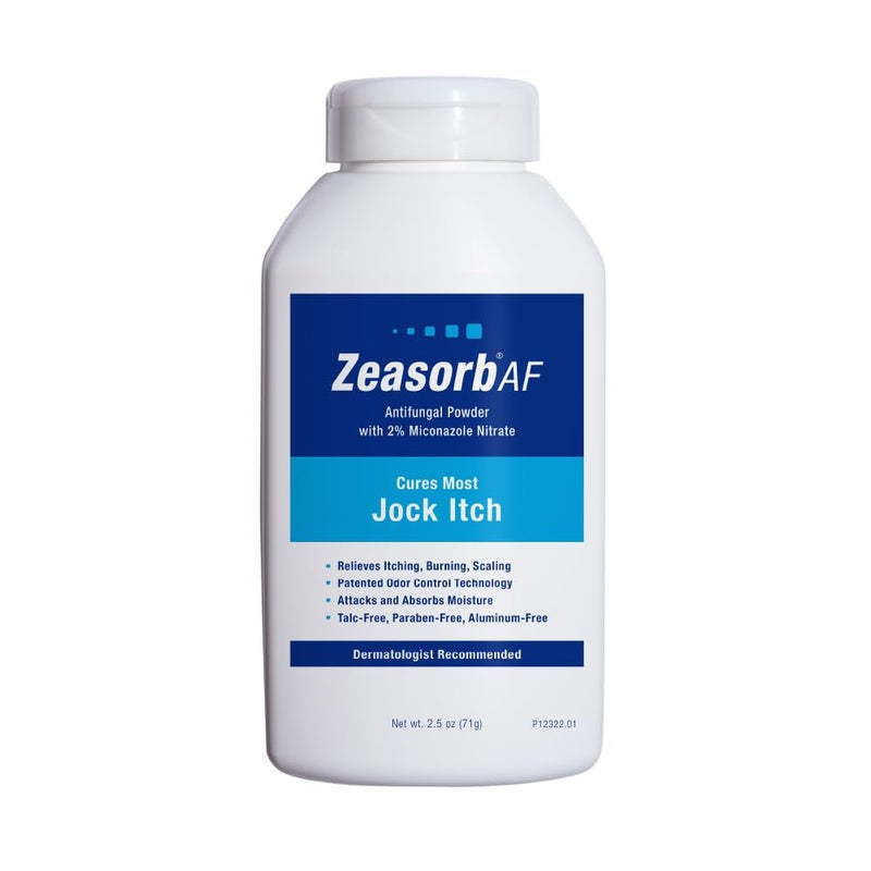 Zeasorb Super Absorbent Antifungal Treatment Powder for Jock Itch, Dermatologist Recommended, Attacks & Absorbs Moisture, Patented Odor Control Technology, with Bentonite Clay and Aloe, 2.5 oz bottle - Image 1