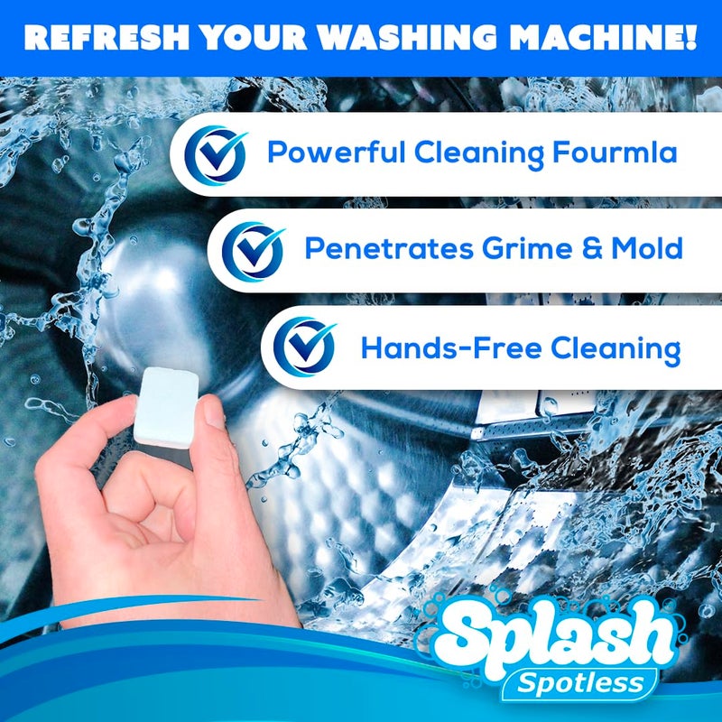 Splash Spotless Washing Machine Cleaner for HE Front Load & Top Load Washers, 1 Count (Pack of 1) - Image 2