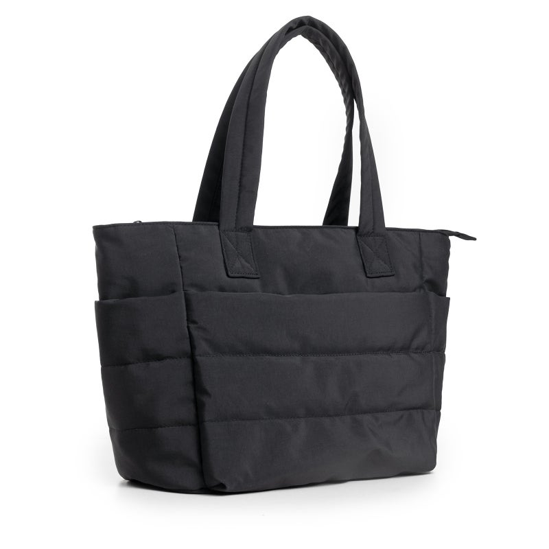 Large Capacity Lightweight Quilted Solid Color Nylon Women's Shoulder Tote Bag - Image 2