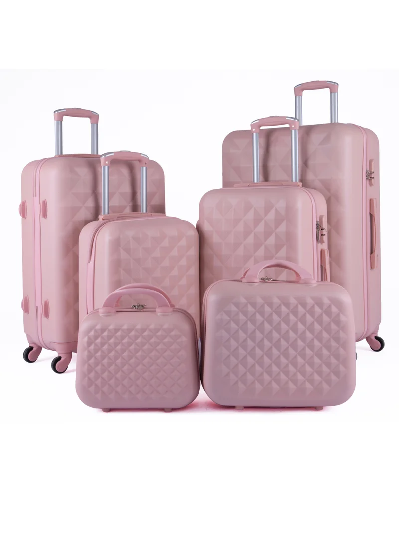 LIMRA Hardside 6 Piece Luggage Trolley Set Pink