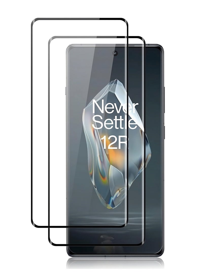 BORTONY Oneplus 12R 5G Screen Protector 9H Hardness 2-Pack 3D Curved Anti-Scratch Bubble Free Glass Friendly HD Clear Tempered Glass For Oneplus 12R 5G - Image 1
