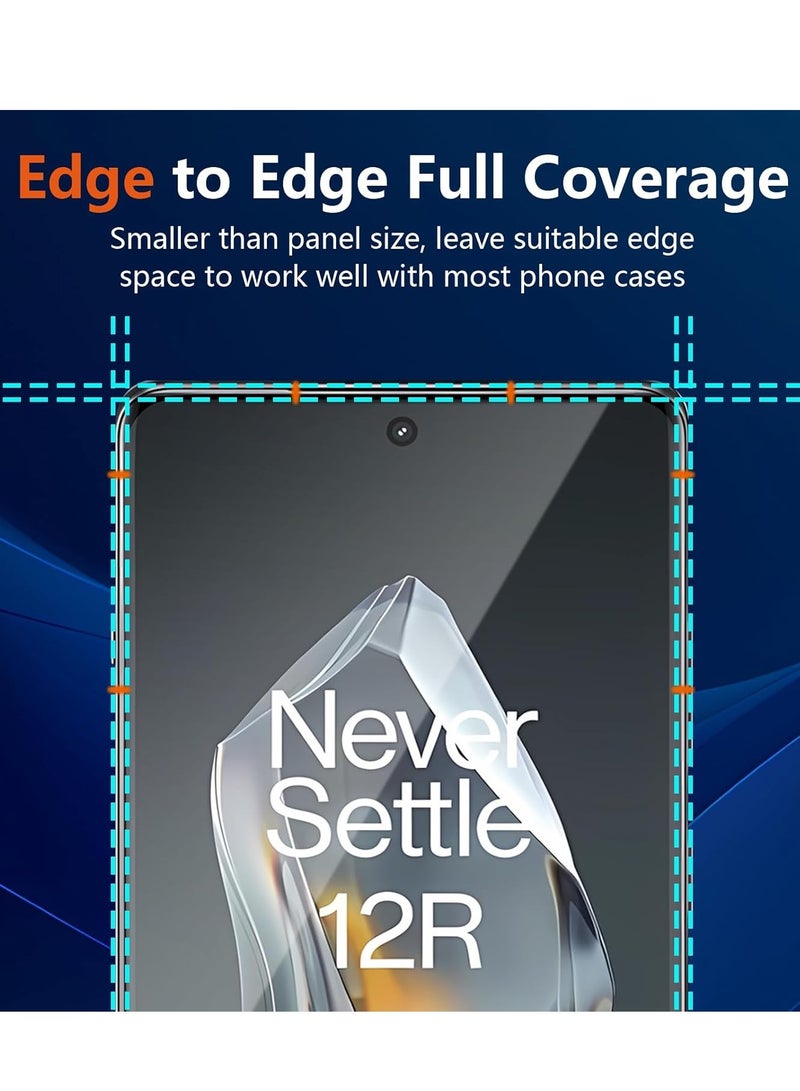 BORTONY Oneplus 12R 5G Screen Protector 9H Hardness 2-Pack 3D Curved Anti-Scratch Bubble Free Glass Friendly HD Clear Tempered Glass For Oneplus 12R 5G - Image 3