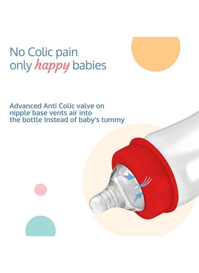 Luvlap - Natura Flo Wide Neck Glass Feeding Bottle New Born Infants Toddler Upto 3 Years Bpa Free Ergonomic Shape Is Easy To Hold With Anti Colic Nipple Pack Of 2 250Ml - Image 1