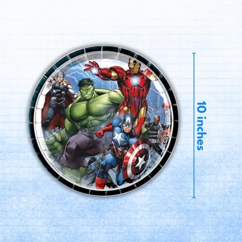 Wanna Party Pack of 8 Super Hero Theme Party Paper Plates for Superhero Theme Decorations - 10 inch Plates Colorful Tableware Set for Boys Kids Baby Birthday Decoration Items - Image 5