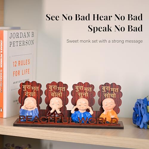 ZAICUS Monk Showpiece Set for Home Decor & Gifting – Baby Monk Figurine for Tabletop, Living Room, Office, Meditation Room Decoration, Birthday Gift - Image 2