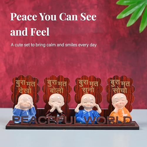 ZAICUS Monk Showpiece Set for Home Decor & Gifting – Baby Monk Figurine for Tabletop, Living Room, Office, Meditation Room Decoration, Birthday Gift - Image 3