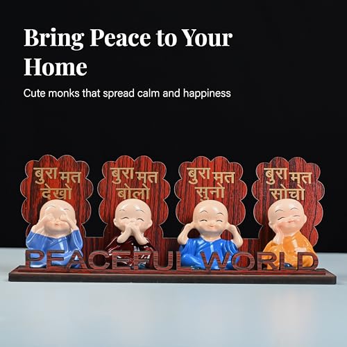 ZAICUS Monk Showpiece Set for Home Decor & Gifting – Baby Monk Figurine for Tabletop, Living Room, Office, Meditation Room Decoration, Birthday Gift - Image 4