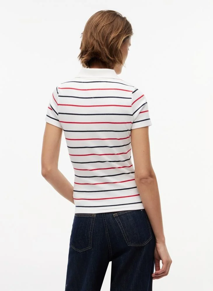 Tommy Jeans Slim Fit Ribbed Polo Shirt