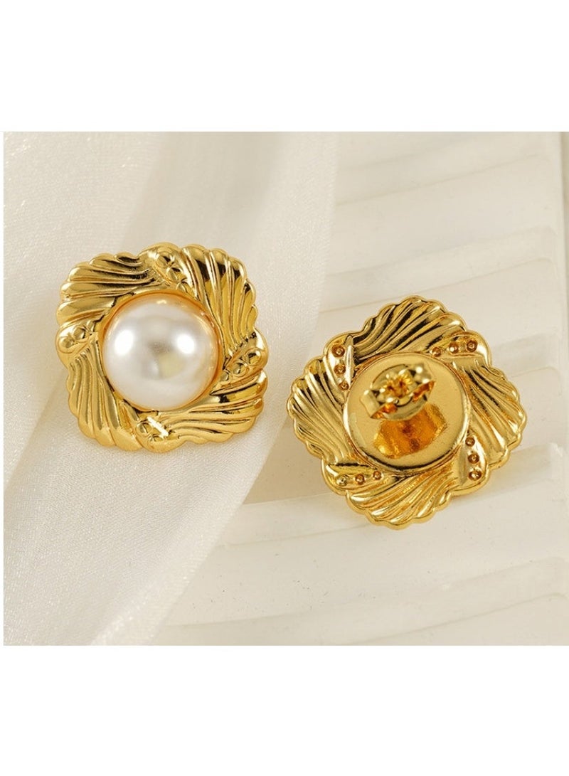 لاتين قرط نسائي مطلي بالذهب عيار 18 قيراطًا من الفولاذ المقاوم للصدأ للنساء والفتيات - Image 2