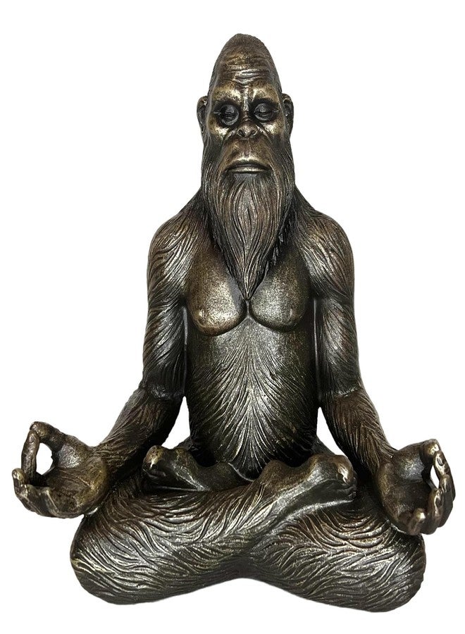 Top Brass 6” Bigfoot Yoga Statue Sasquatch Lotus Pose Meditation Figurine - Yeti Spiritual Inner Peace Zen Decorative Accent for Spa, Home or Office - Image 1