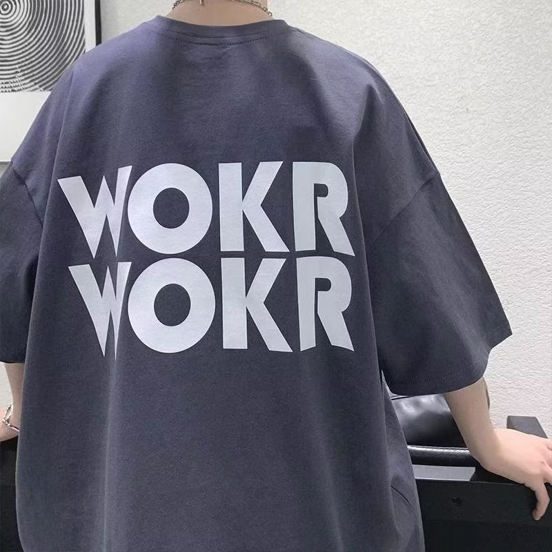 Summer Pure Cotton Klein Blue Short-Sleeved T-Shirt Men'S Ins Trendy Letter Undershirt Oversize Couple'S Half-Sleeved T-Shirt - Image 5