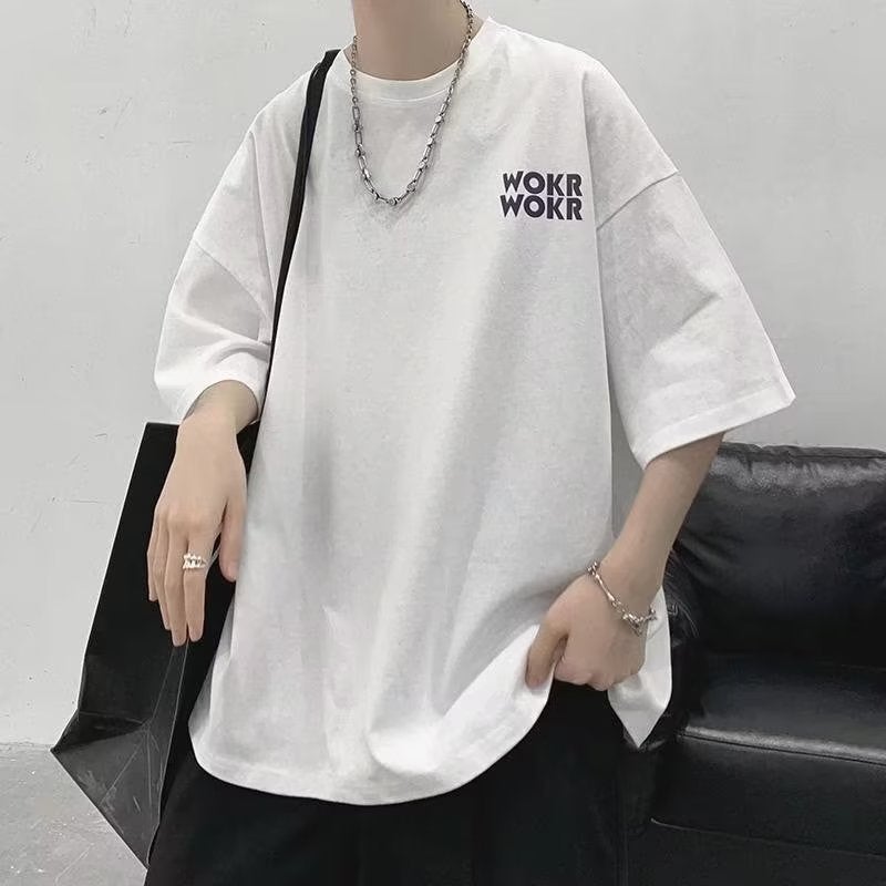 Summer Pure Cotton Klein Blue Short-Sleeved T-Shirt Men'S Ins Trendy Letter Undershirt Oversize Couple'S Half-Sleeved T-Shirt - Image 4