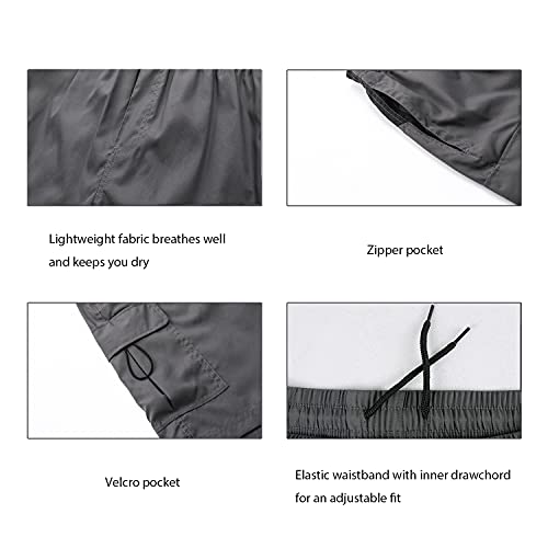 EZRUN Men's 3D Padded Mountain Bike Shorts Lightweight MTB Cycling Shorts (Grey,XL) - Image 3