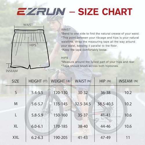 EZRUN Men's 3D Padded Mountain Bike Shorts Lightweight MTB Cycling Shorts (Grey,XL) - Image 5