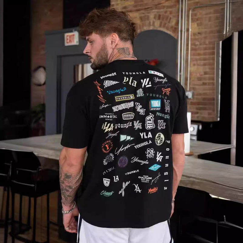 YOUNG LA Printed Back Summer Tee Loose Fit Cotton White - Image 3