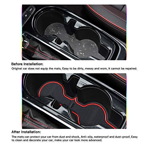 SKTU for 2021-2024 2025 2026 Chevy Trailblazer Door Slot Mat 2024 2025 2026 Chevy Trailblazer Accessories Non-Slip Interior Door Groove Gate Pad Fit Door Compartment Cup Center Console Liners (Red) - Image 3