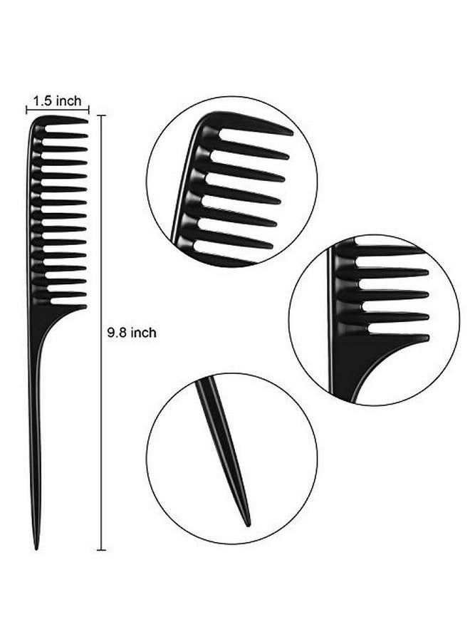 Leinuosen 3 Pack Wide Tooth Tail Combs Black Carbon Comb Fiber Teasing Salon Back Combs Styling Comb Anti Static Heat Resistant Hair Comb Suitable For All Kinds Of Hair.  - Image 4
