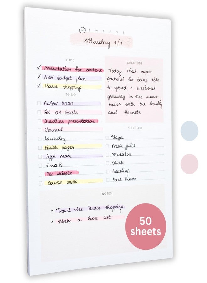 Lamare Daily To Do List Notepad - Daily Planner Undated, Work Planner and Things To Do Notepad for Productivity - Image 1