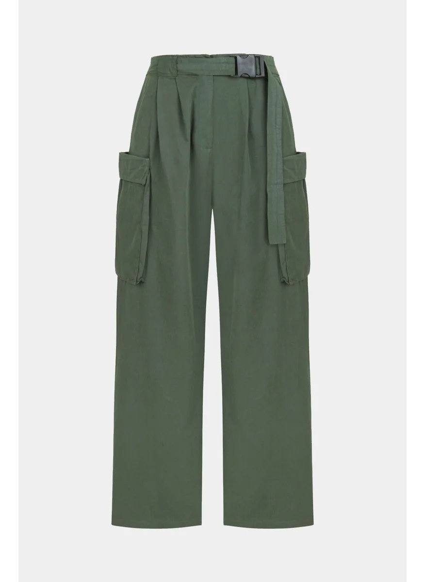 JUNE Women's 100% Cotton Cargo Pocket Trousers