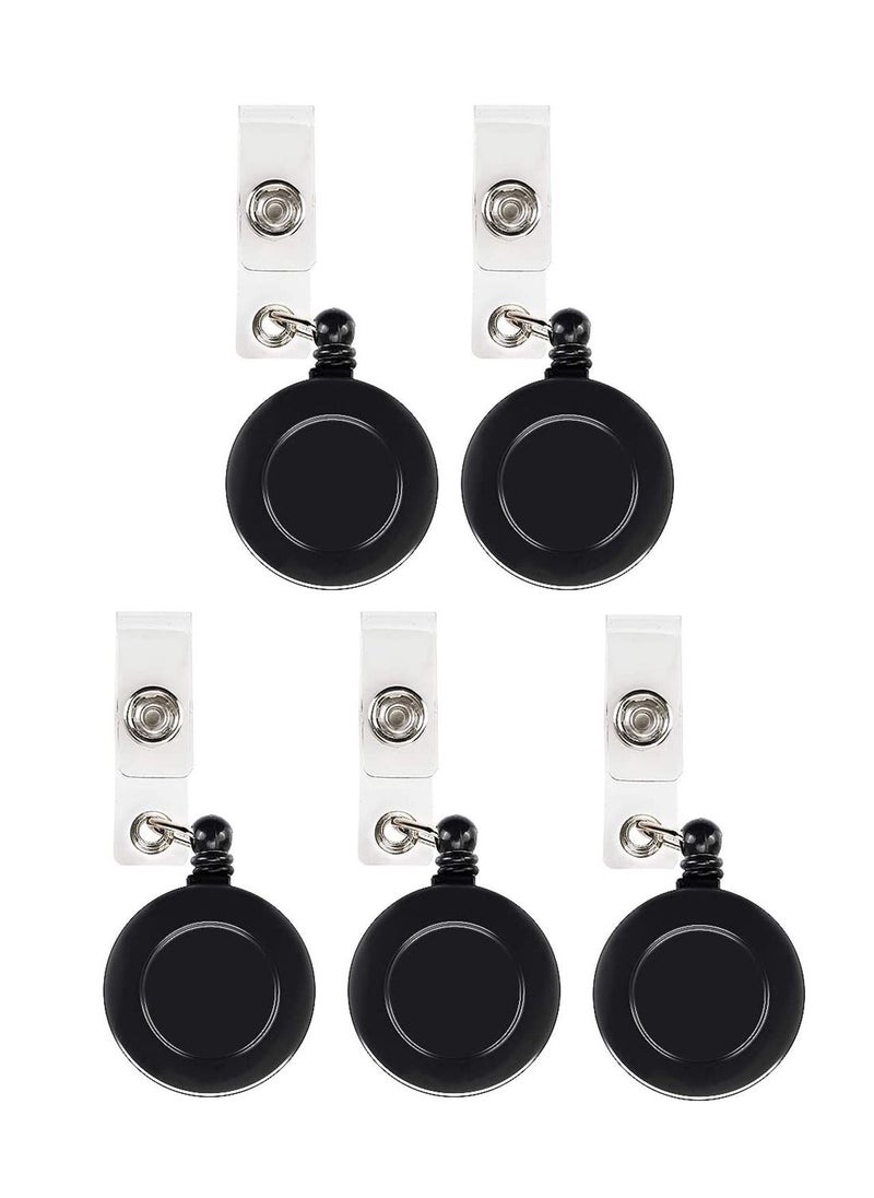 PARTNER 5-Piece Badge Reel for ID Cards Black  - Image 1