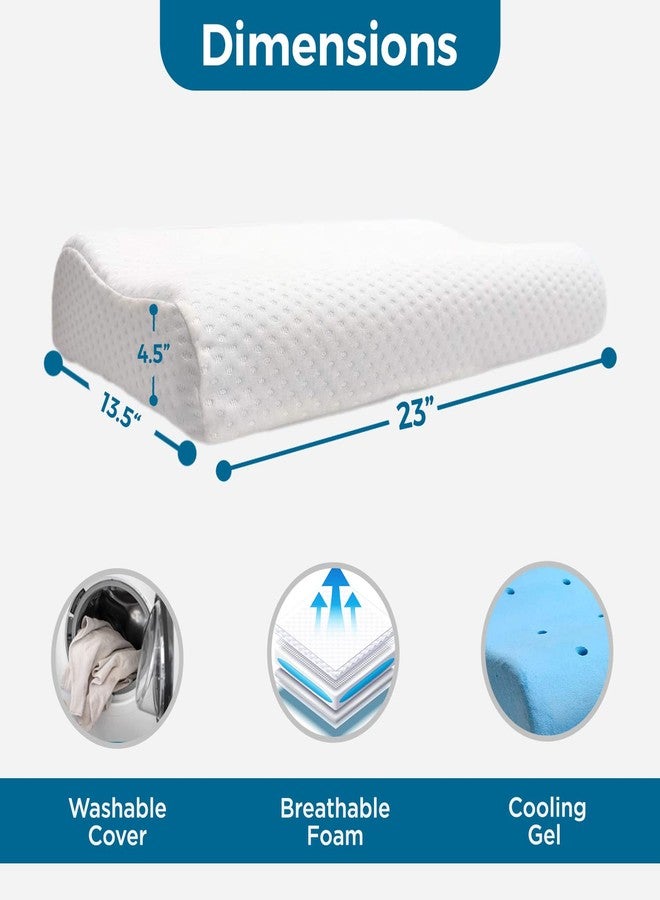 Sleepsia Ventilated Cervical Memory Foam Pillow | Orthopedic Neck & Shoulder Pain Relief Pillow | Contour Cervical Neck Pain Relief Orthopedic Pillow | Washable Cover (Pack of 2) - Image 3