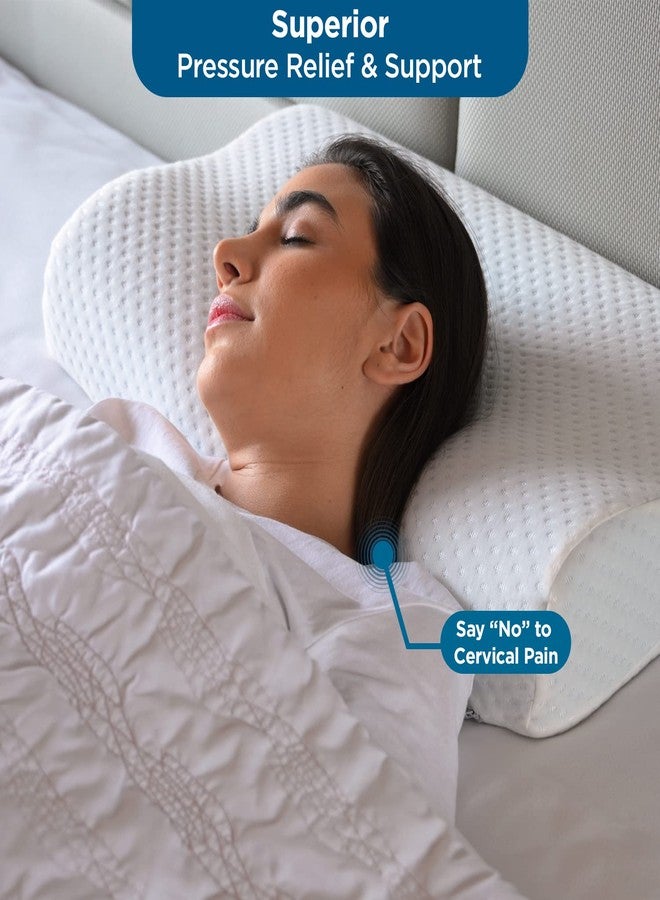 Sleepsia Ventilated Cervical Memory Foam Pillow | Orthopedic Neck & Shoulder Pain Relief Pillow | Contour Cervical Neck Pain Relief Orthopedic Pillow | Washable Cover (Pack of 2) - Image 4