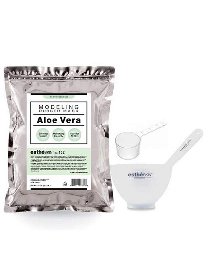 estheskin Peel Off Type Modeling Mask Powder For Facial Skin Care Professional Size 35Oz (2.2Pound) 1Kg 1 Pack With 3Pcs Mixing Bowl Set (102.Aloe Vera) - Image 1
