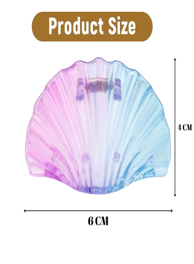 BellaStella Korean Fashion Flower Matte Hair Claw for Women Large Strong Hold Hair Clips for Thick, Thin & Long Clutches Hair Accessories for Women & Girls (Shell) - Image 3