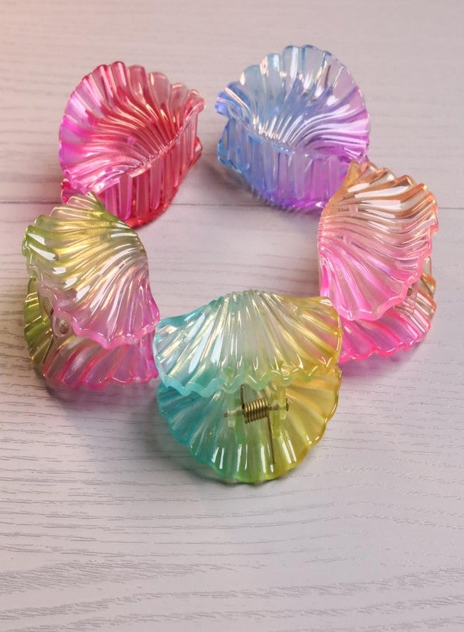 BellaStella Korean Fashion Flower Matte Hair Claw for Women Large Strong Hold Hair Clips for Thick, Thin & Long Clutches Hair Accessories for Women & Girls (Shell) - Image 5