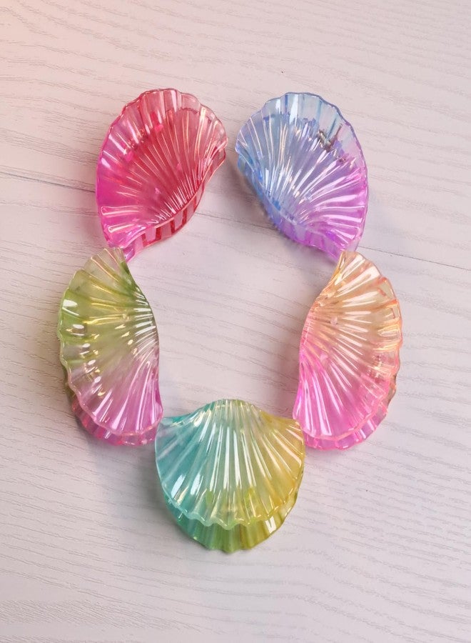 BellaStella Korean Fashion Flower Matte Hair Claw for Women Large Strong Hold Hair Clips for Thick, Thin & Long Clutches Hair Accessories for Women & Girls (Shell) - Image 2
