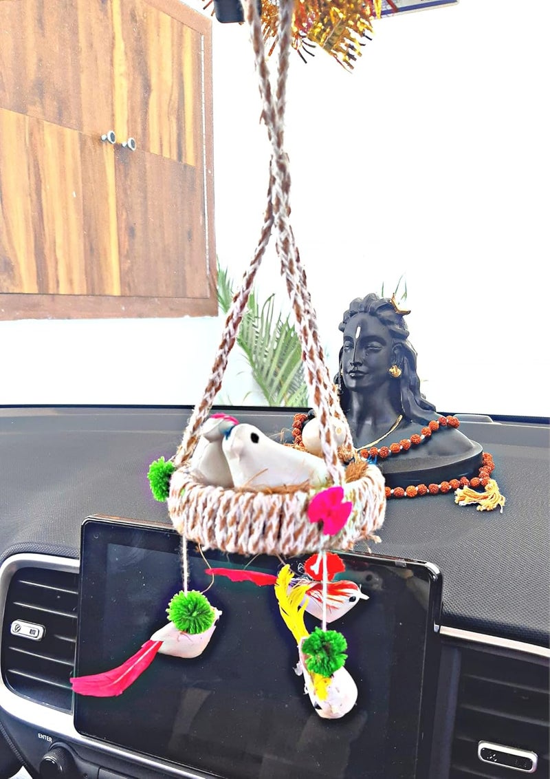 Daayra Unlimited Daayra Unlimited Jute and Cotton Bird Nest Hanging Decor 1 - Image 3