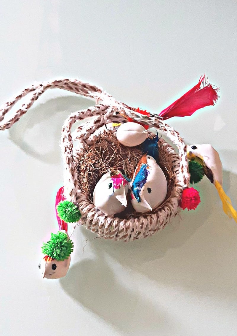 Daayra Unlimited Daayra Unlimited Jute and Cotton Bird Nest Hanging Decor 1 - Image 4