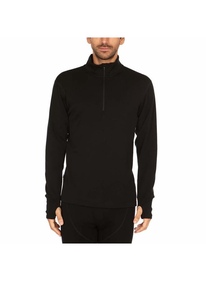 Minus33 Merino Wool Men's Kobuk Expedition 1/4 Zip, Black, X-Large - Image 1