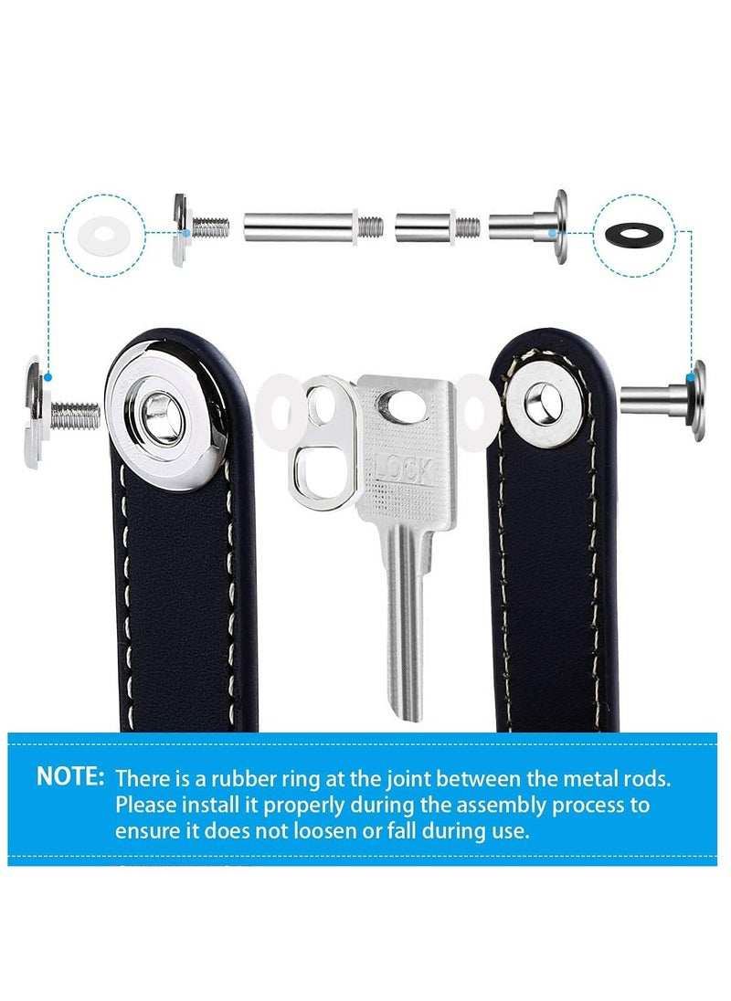 Leather Key Organizer Keychain, Smart Key Holder for 7-9 Keys, Stylish & Practical with Gift Box (Black)
