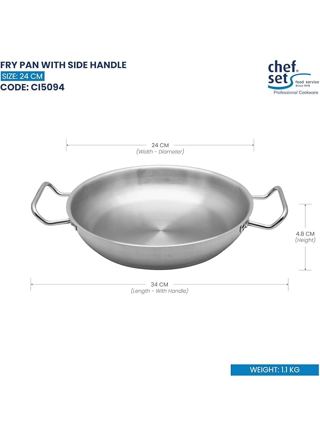 chefset Steel Fry Pan With Side Handle 24Cm - Image 4