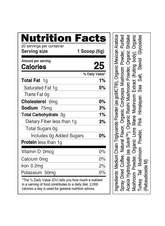 Evlution Nutrition Mushroom Coffee - Energy, Nerve, & Immune System Support - 100% Organic Reishi, Shiitake, Lions Mane & Turkey Tail Mushroom Powders - Vegan & Non-GMO - 20 Servings - Iced Coffee - Image 2