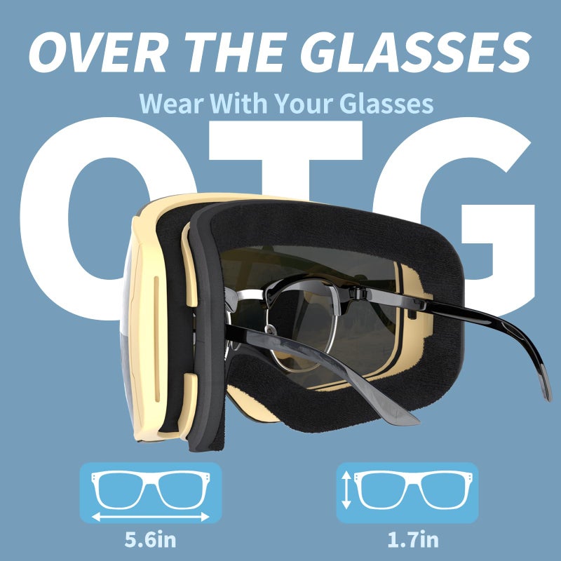 Veltuno Ski Goggles For Men Women Adult & Youth  Otg Snowboard Goggles Anti Fog  Snow Goggles Uv Protection Wide Vision (Yellow Frame/Revo Golden Lens (Vlt 13.0%)) - Image 4